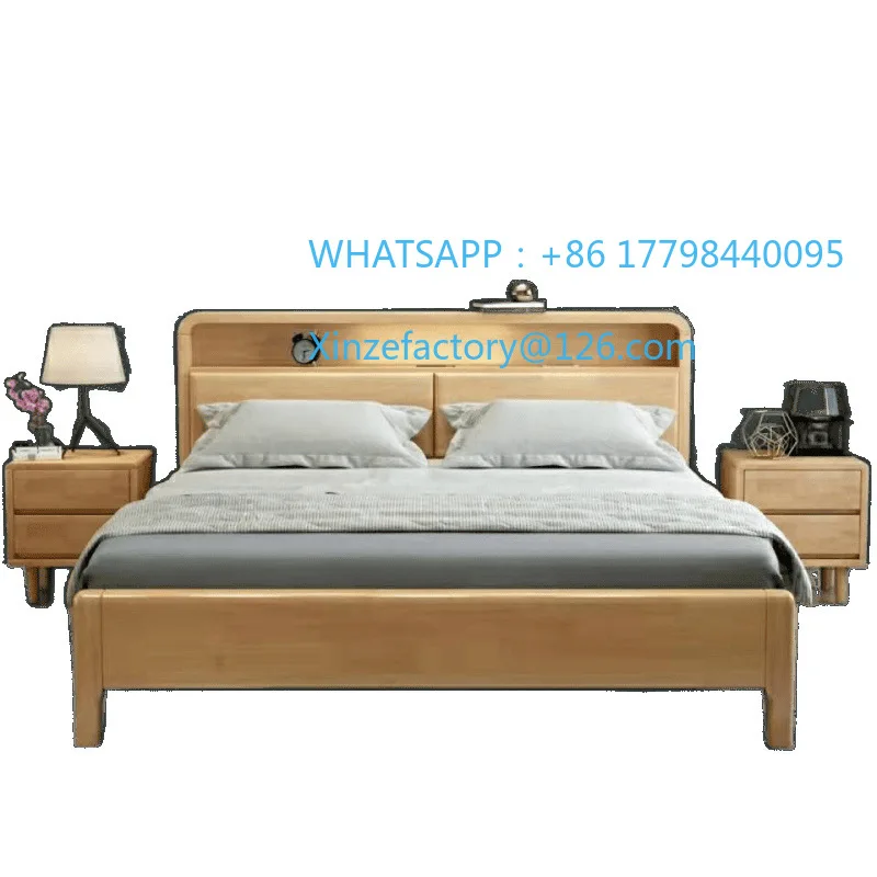 

Customizable solid wood 1.8m master bedroom double 1.5m high box wooden bed single storage bed