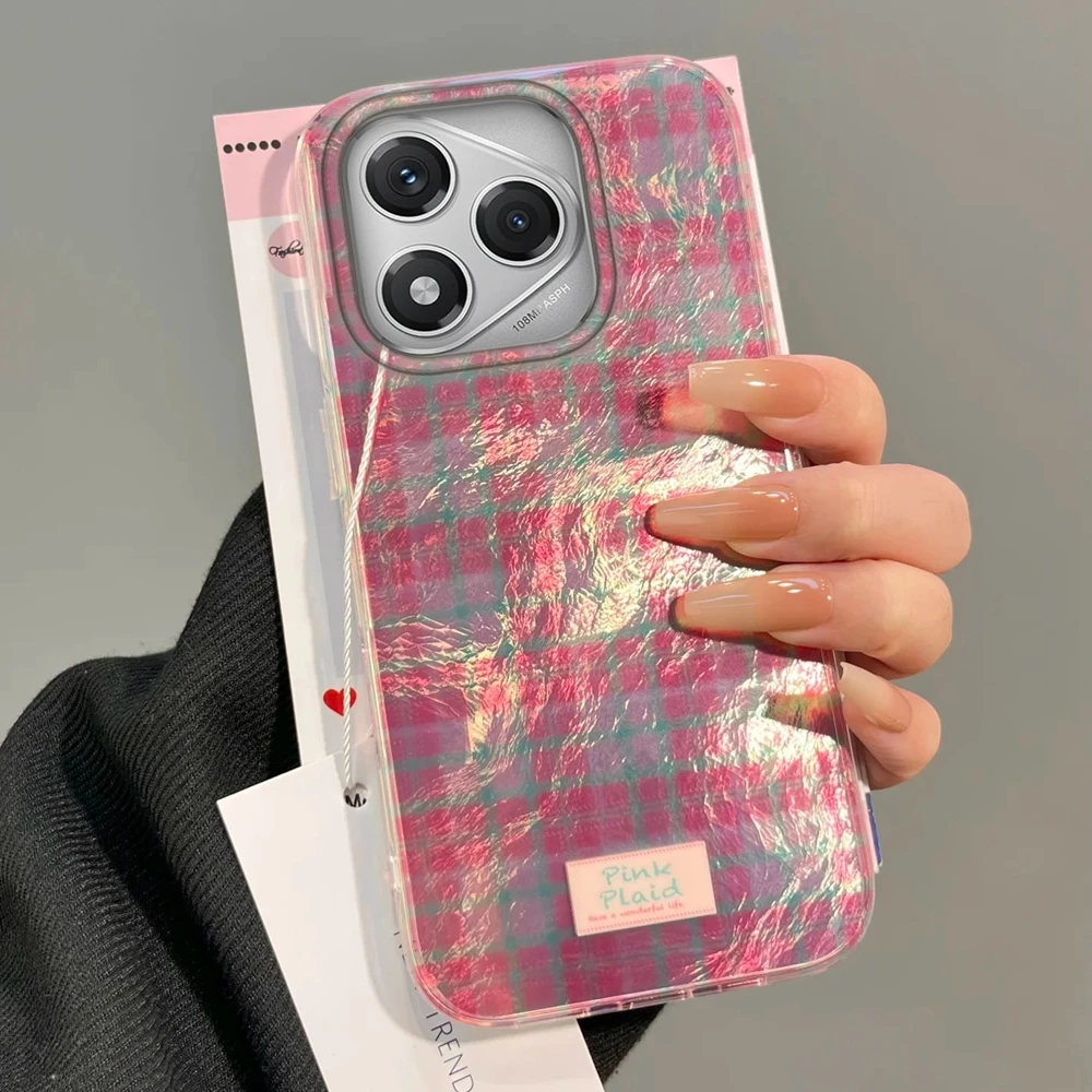 Cute Pink Grid Pat…