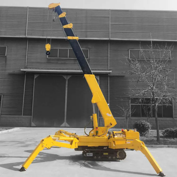 Compact Lifting Equipment Mini Crawler Spider Crane Wireless Remote 3T Telescopic Boom  For Curtain Wall Glass Installation