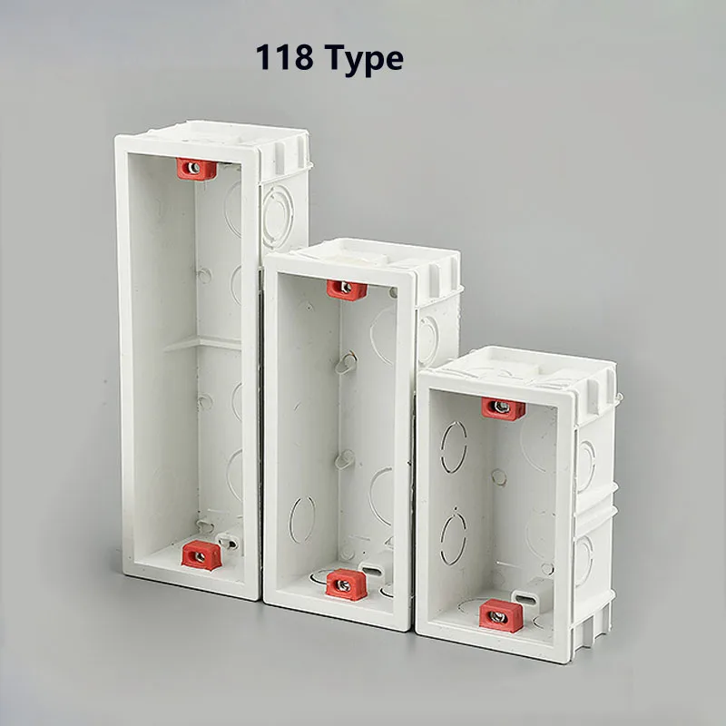 118 Type Universal Two-position, Three-position, Four-position Concealed Junction Box Switch Socket Rectangular Bottom Box White