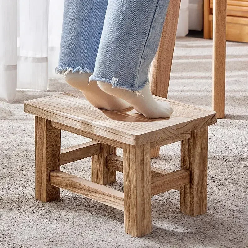 Solid Wood Stool Adult Shoe Changing Stool Children Chair Household Bathroom Living Room Garden