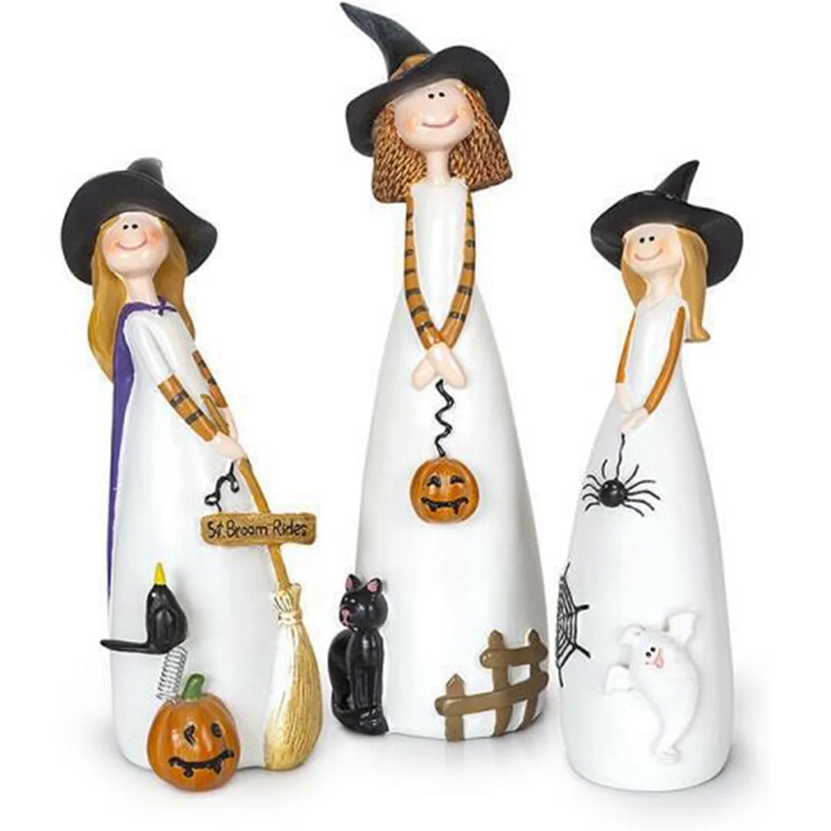 Halloween Witch Figurines and Statues Home Decor Resin Witches Cute Elf Sculpture B