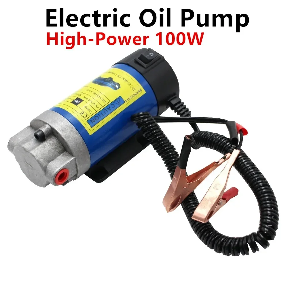 Bomba extractora de aceite diésel, bomba de cambio de transferencia de succión eléctrica de 12V con Motor de tubos, 100W, 4L, para coche, barco,