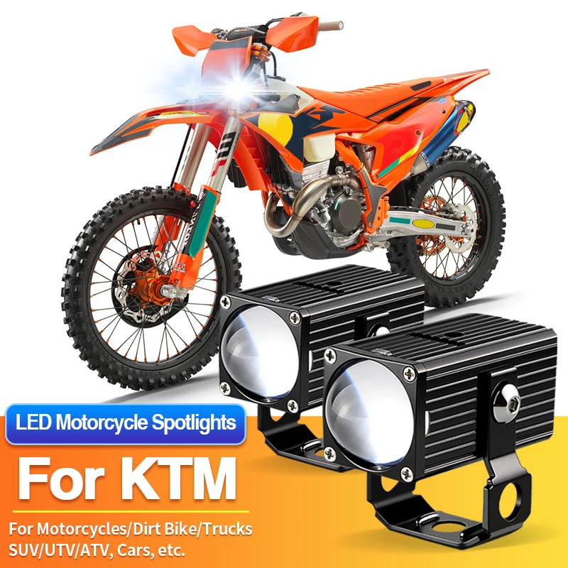 1/2PCS Universal Motorcycles Headlight LED Fog Light White Spotlights for KTM 450 EXC F/450 XC-F/450 SXF/500 EXC F/500 XCF-W