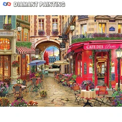 5D New Diamond Painting Cty Street House Picture Of Rhinestones Embroidery Garden Needlework Art DIY City Mosaic Handmade Hobby