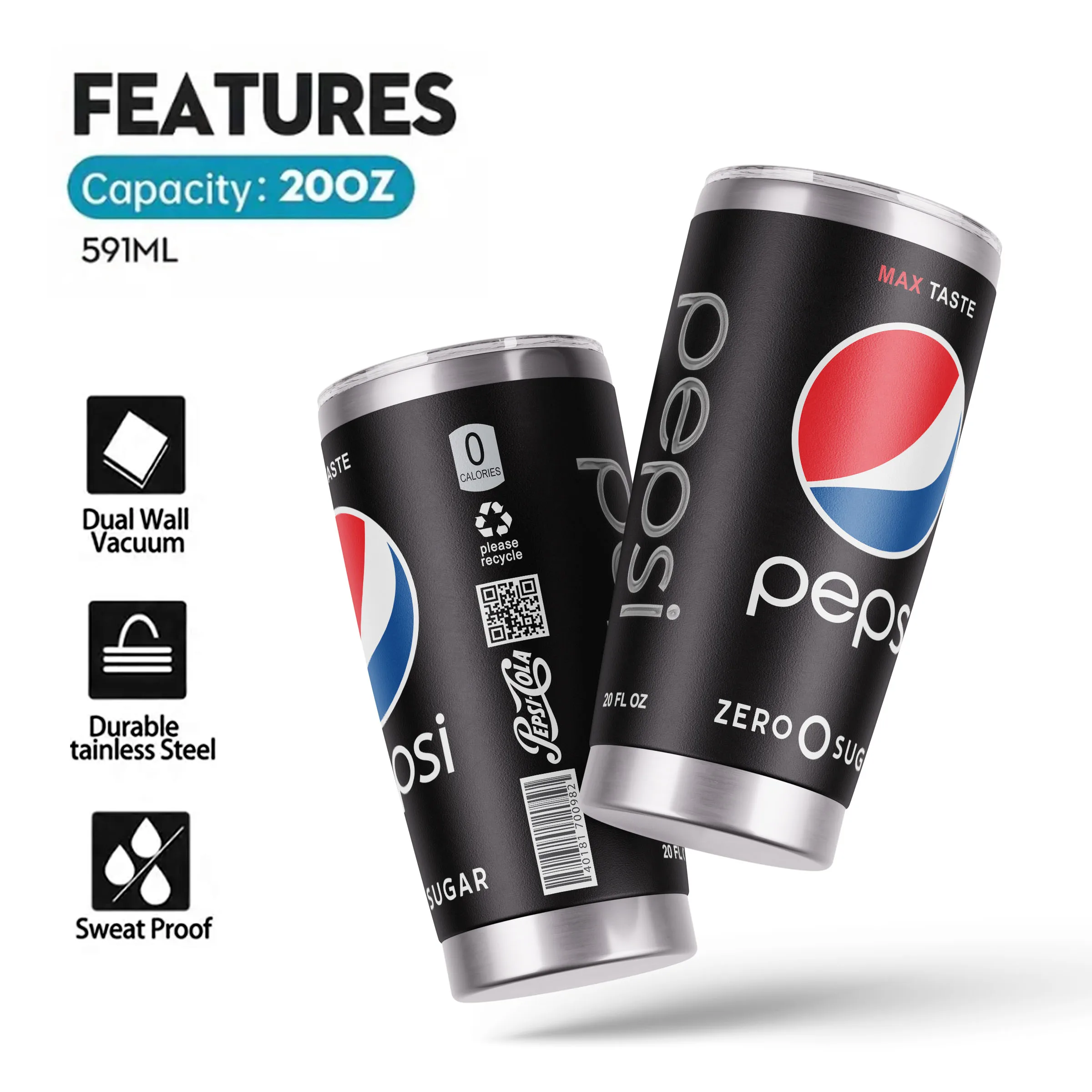 

Vaso Tumbler Skinny Refrescos Varios, Sodas