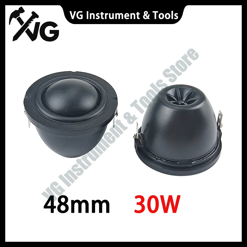 Новый высокочастотный динамик 48 мм, 4 Ом, 30 Вт, 28 ядер, шелковый купольный твитер 92 дБ для HiFi Bookself Audio HD 5,1-канальный твитер, 2 шт.