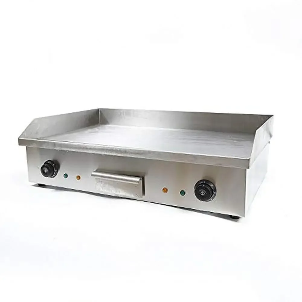 Heavy Duty Stainless Steel Dual Control Electric Griddle 4400W Teppanyaki Grill Commercial Countertop Flat Top Cooking Appliance