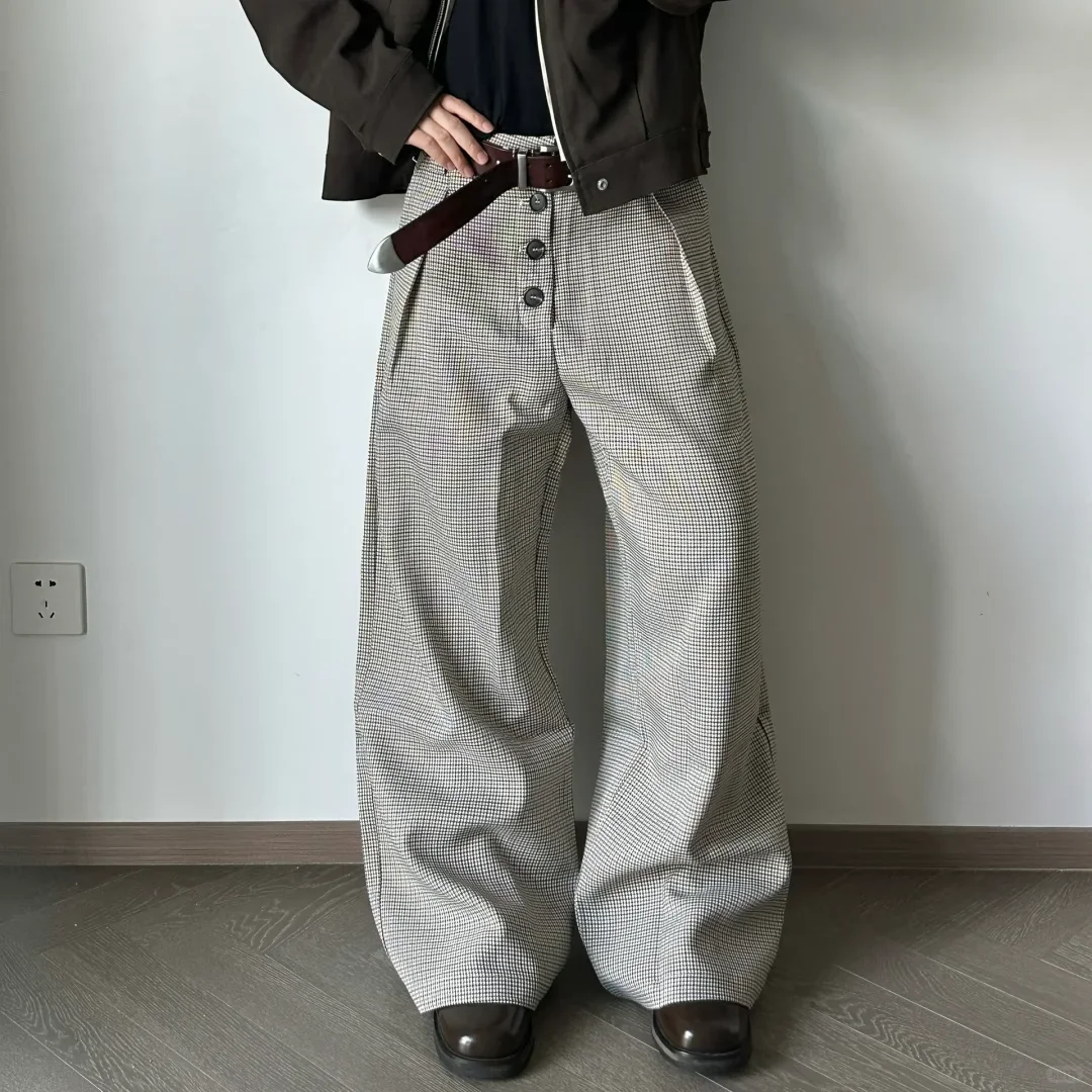 

Брюки вестерн для мужчин и женщин, осенние американские уличные брюки, ленивые и непринужденные, широкие брюки.