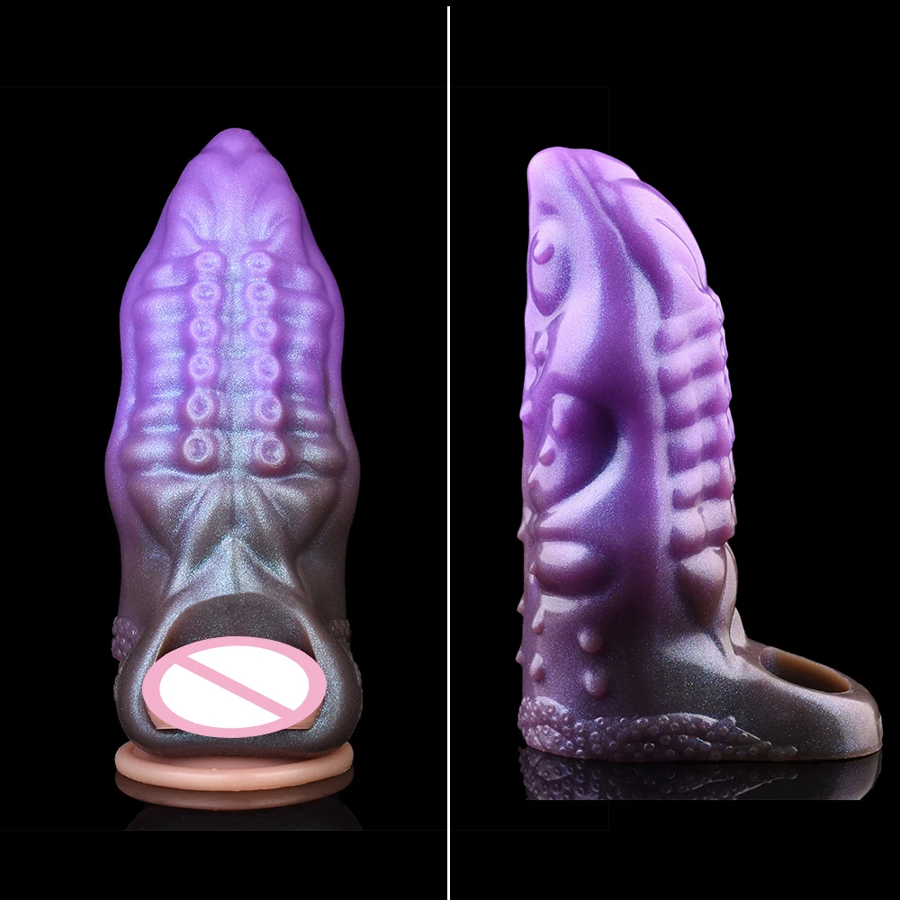 YOCY الأخطبوط اللامسة دسار غمد سيليكون ديك توسيع جهاز مغلق القضيب كم الجنس لعب لمتعة الكبار مثير متجر #5