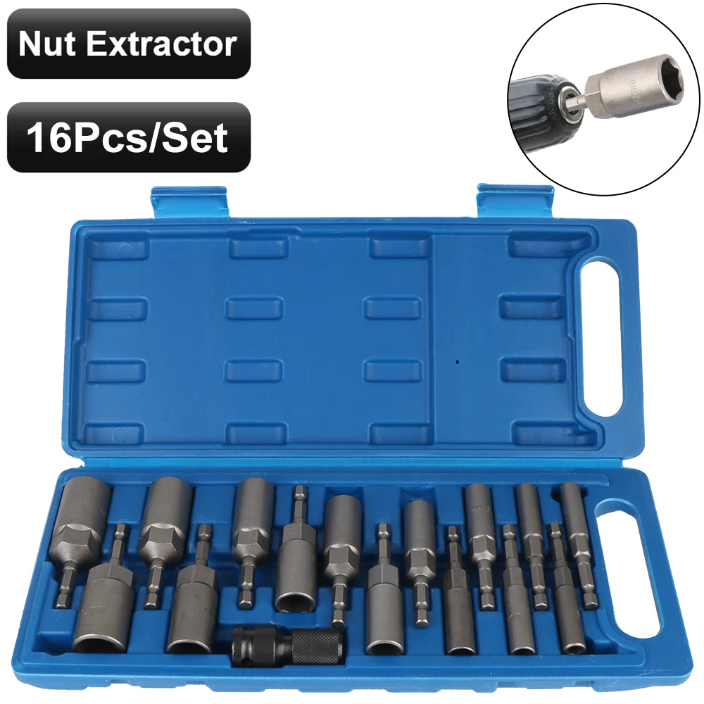 

Electric Drill Socket Head Portable 16PCS/Set Socket Wrench Bar Removal Tools Auto Accessories Car Repair Tools Universal