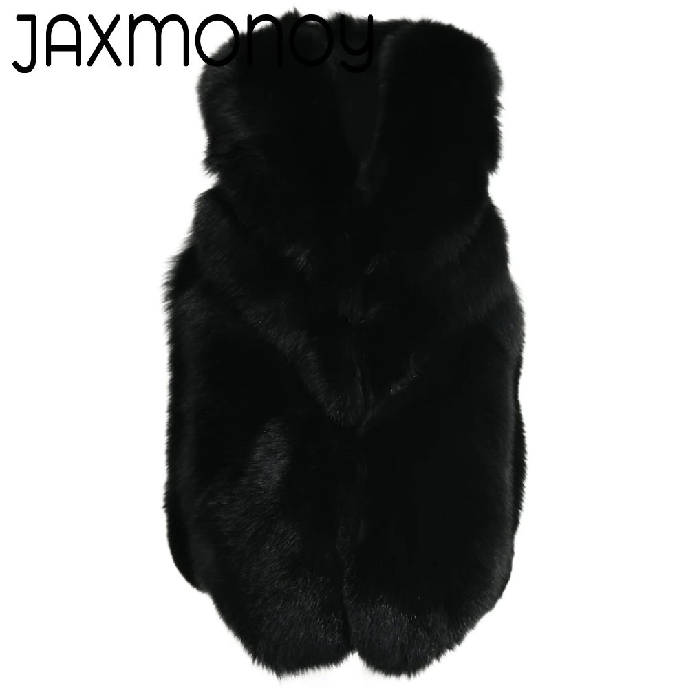 

Jaxmonoy Real Fox Fur Vest For Women 2022 New Autumn Winter Fashion Ladies Natural Fur Sleeveless Coat Solid Luxury Waistcoat