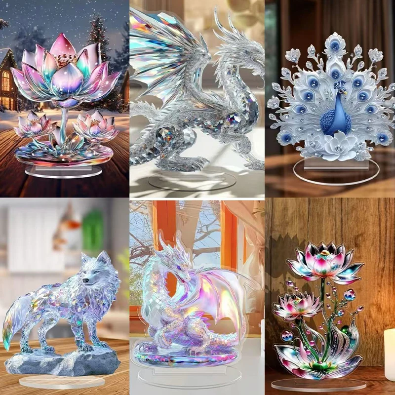 Resin Art Furniture - 【D】Zarif Tavus Kuşu Figürü Ofis Yeni