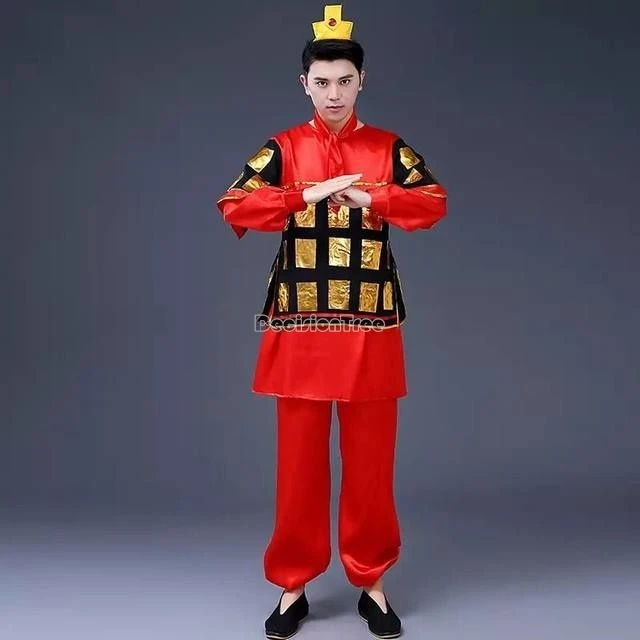 2024 new chinese improved ancient men women soldier costume hanfu ancient long sleeve top long pants performance hanfu set w552