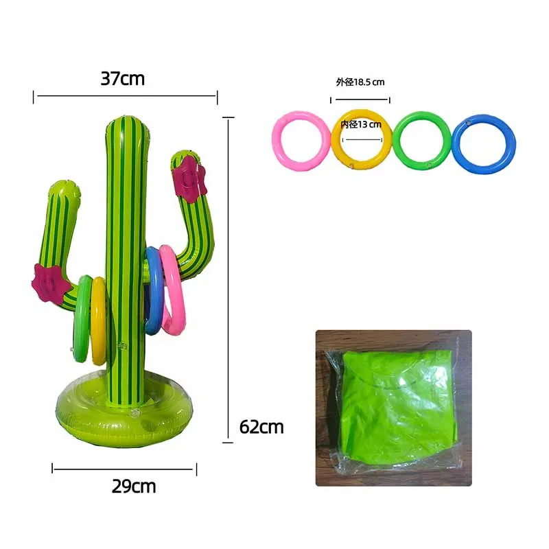 Kids Inflatable Cactus Throwing Circle Toys Creative Birthday Party Games Throwing Circle Toys Children's Interactive Game Toys