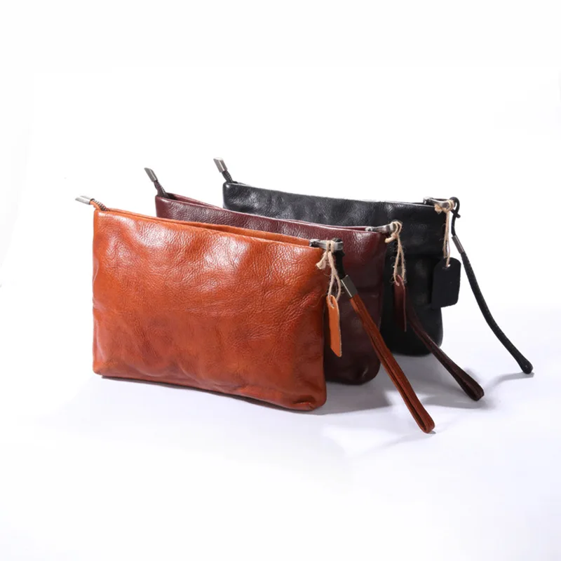 Retro simple fashion for men and women neutral hand grip handbag