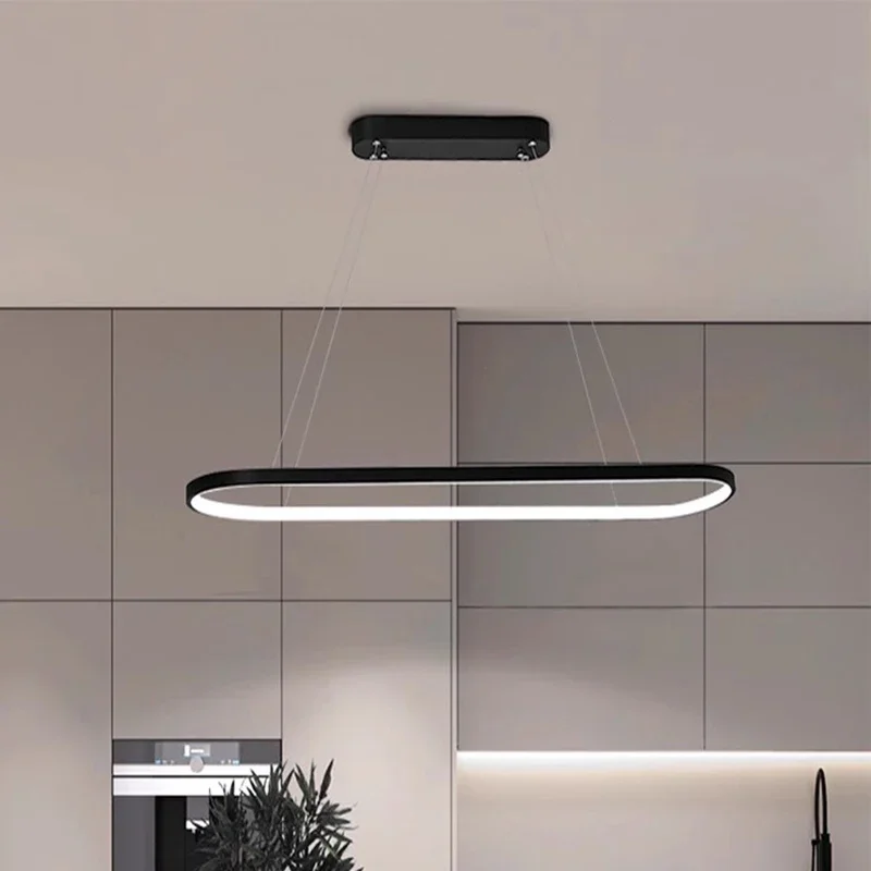 Modern LED Pendant Lighting For Living Room Dining Room Bedroom Study Room Black and White Simple Line Home Decoration Lightings