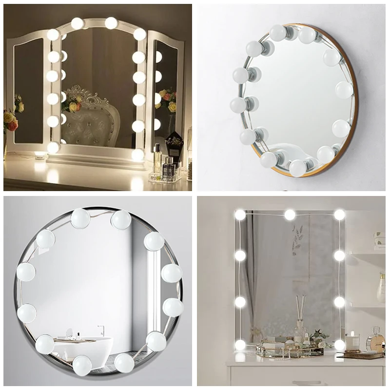 Makeup Mirror LED Light Bulbs Vanity Lights USB 12V Bathroom Dressing Table Lighting Dimmable LED Vanity Light For Mirror Light image 6