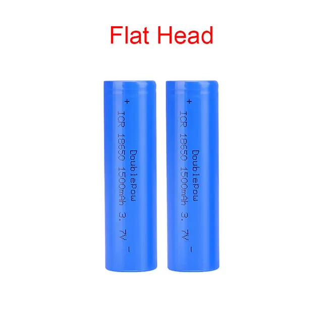 DOUBLEPOWER 1pcs 18650 Battery 3.7V 1500mah Flat Head Rechargeable Lilon Lithium Battery For Flashlight Electrical Tool