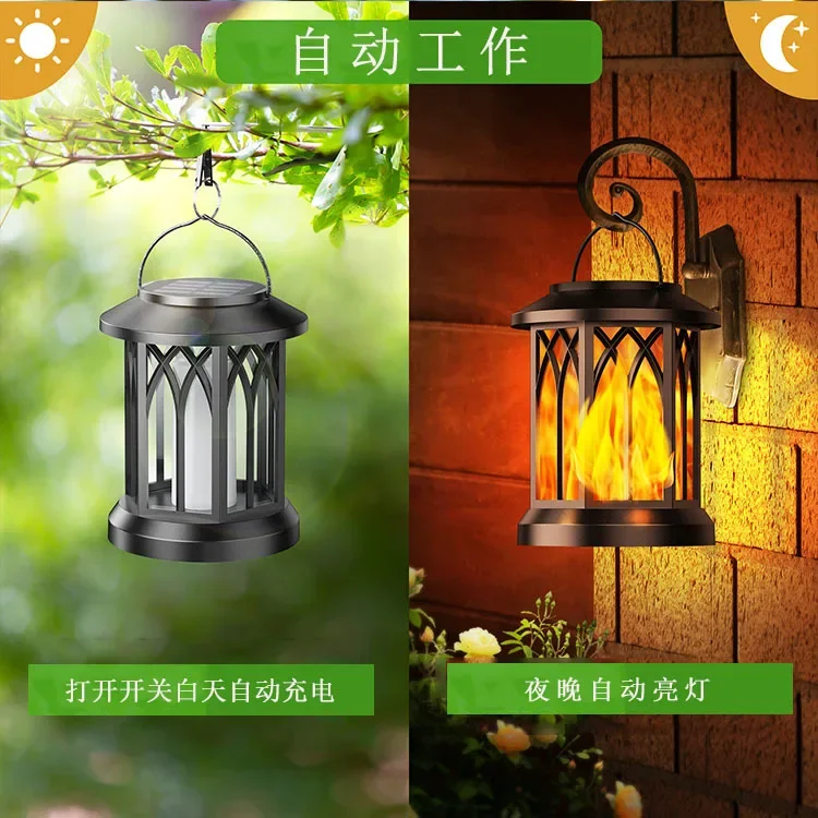 Lampe solaire LED en forme de flamme avec clip, imperméable conforme à la norme IP65, éclairage d'extérieur, luminaire décoratif de paysage, idéal pour un jardin