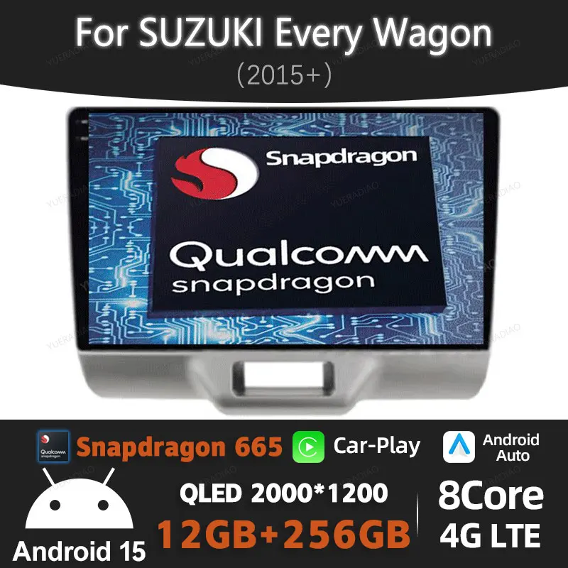 

Автомобильный радиоприемник Android 15 для SUZUKI Every Wagon 2015 + мультимедийный стерео видеоплеер GPS-навигация 4G WIFI Carplay Auto 360 камера