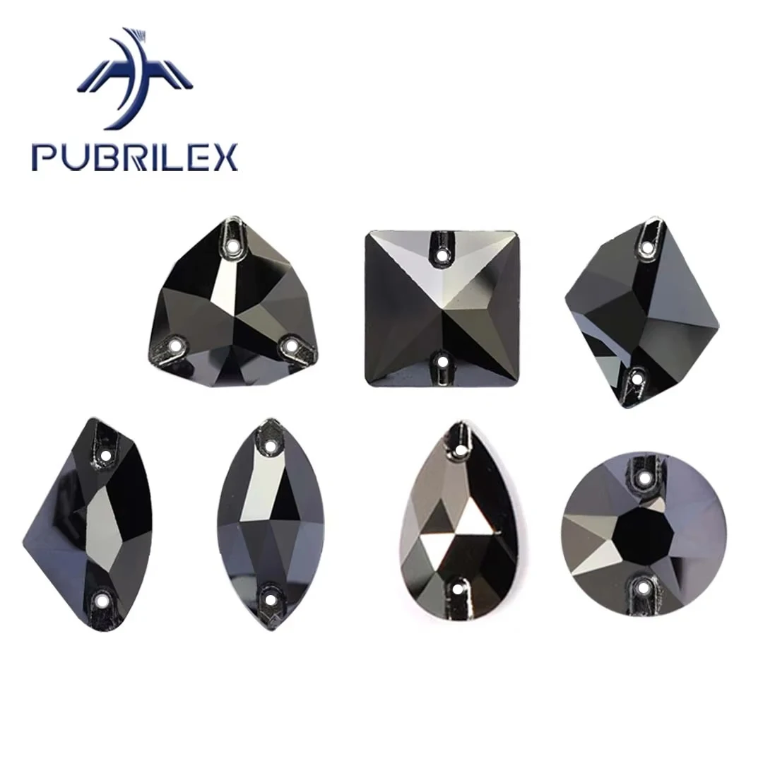 Pubrilex Hämatit-Strasssteine mit flacher Rückseite für DIY-Näharbeiten in verschiedenen Formen, Dekorationen für Eiskunstlauf- und Gymnastikbekleidung – Detail 2