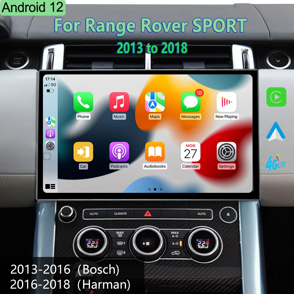 13inch Android 12 For Land Range Rover Sport L494 2013 to 2018 Car Multimedia GPS Navigation HD Display Screen Radio Carplay