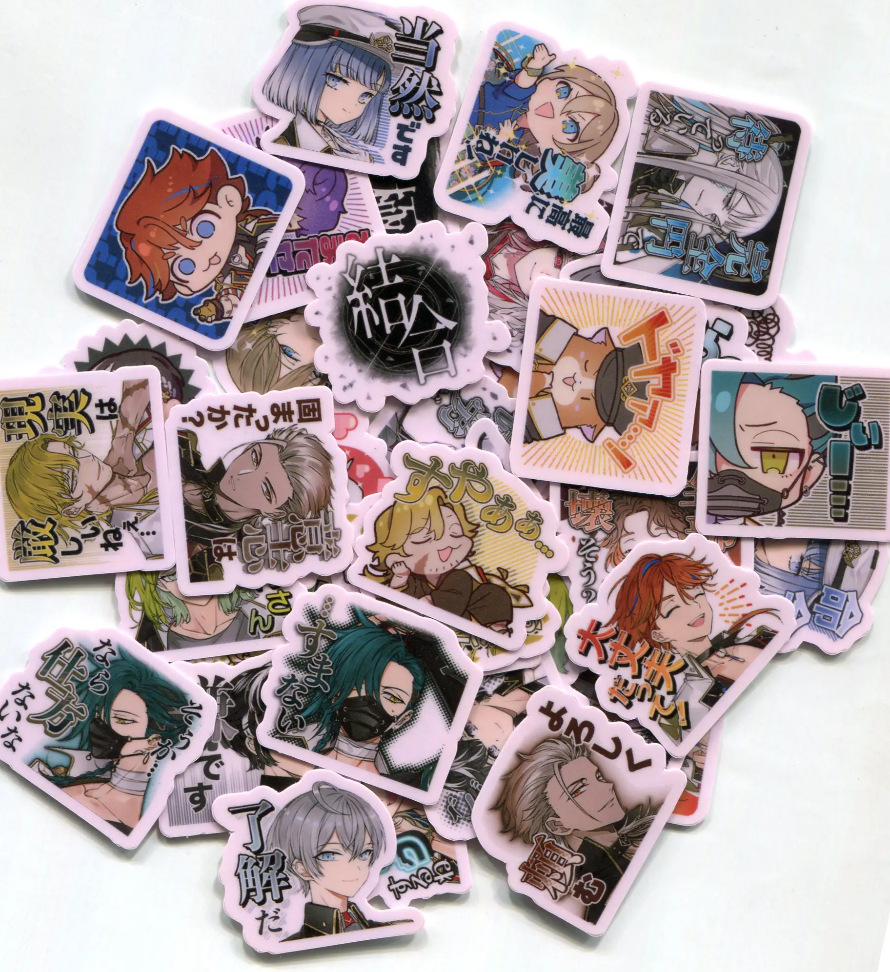 40 Uds pegatina de juego Junsani Shiki Umidori Shiken 3CM pegatina impermeable