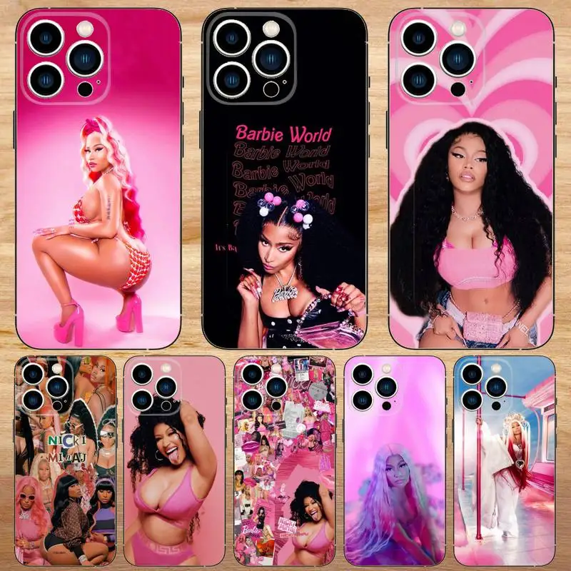 Hot Singer Nicki Minaj Telefoon Case Voor iPhone 15,14,13,12,11,Pro,Max,Plus,Mini,X,XS,XR,8,7,6,S,Plus,SE Zachte Zwarte Case