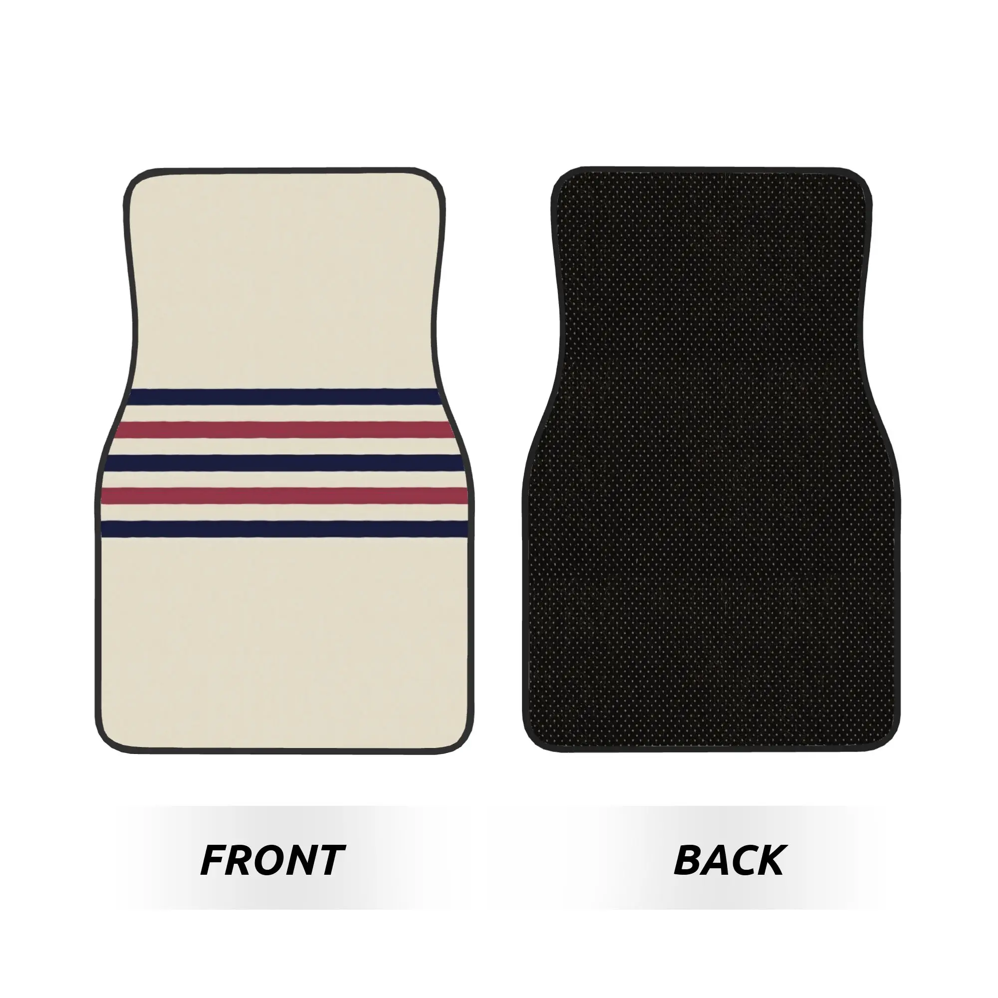 This Set Of 4 Car Floor Mats Features An Exquisite Design With Vintage Stripes, Embodying A Classic Automotive Theme. They Are P