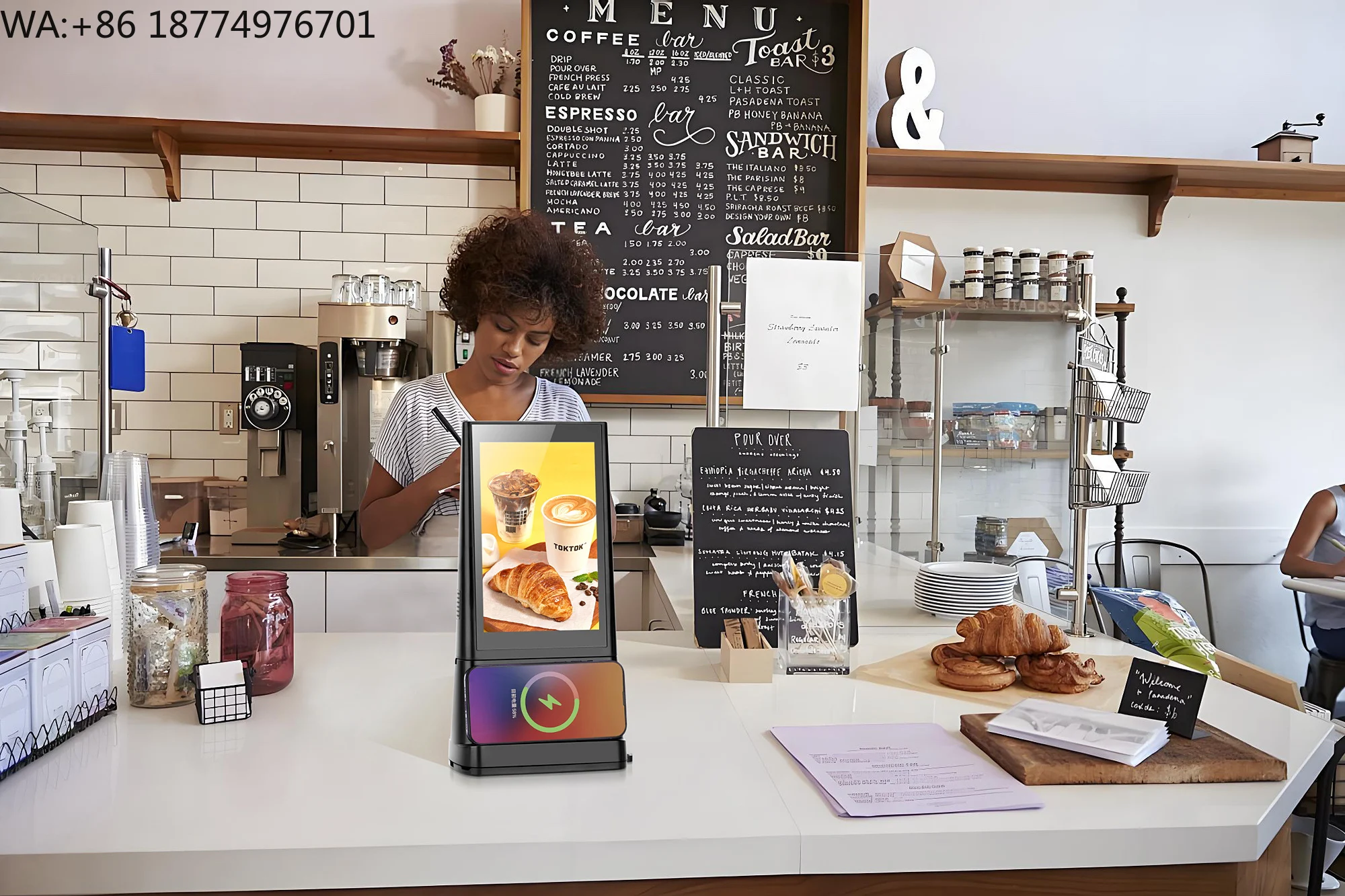 

Table Top Stand Small Digital Signage Order Kiosk Lcd Touch Screen Tablet Device Talker for Media Menu Advertising Display