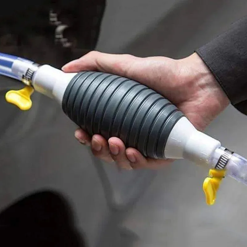 Car Manual Fuel Pump Transfer Hand Universal for Motorcycles Boats Gas Petrol Diesel Oil Liquid Water with Valve Clips