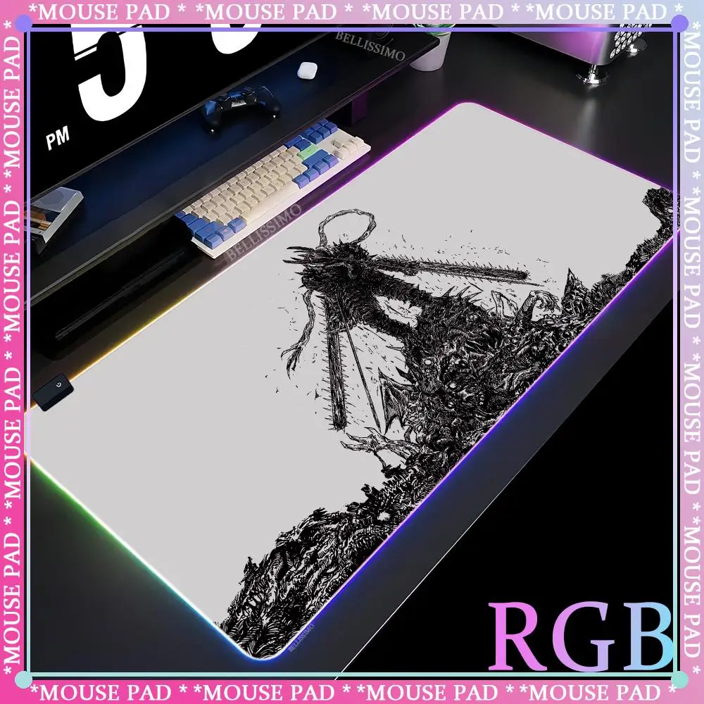 C_Chainsawes Man Mouse Pad Keyboard accessories Desk pad RGB Computer desk mouse Cute desk accessories Cute desk pad