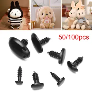 50/100pcsクラフトプラスチック製の卵形の犬の鼻の動物の目のdiy人形のおもちゃかわいいベアボタンおもちゃDIY安全人形アクセサリー 12ベストセールスセーフティノーズ-10