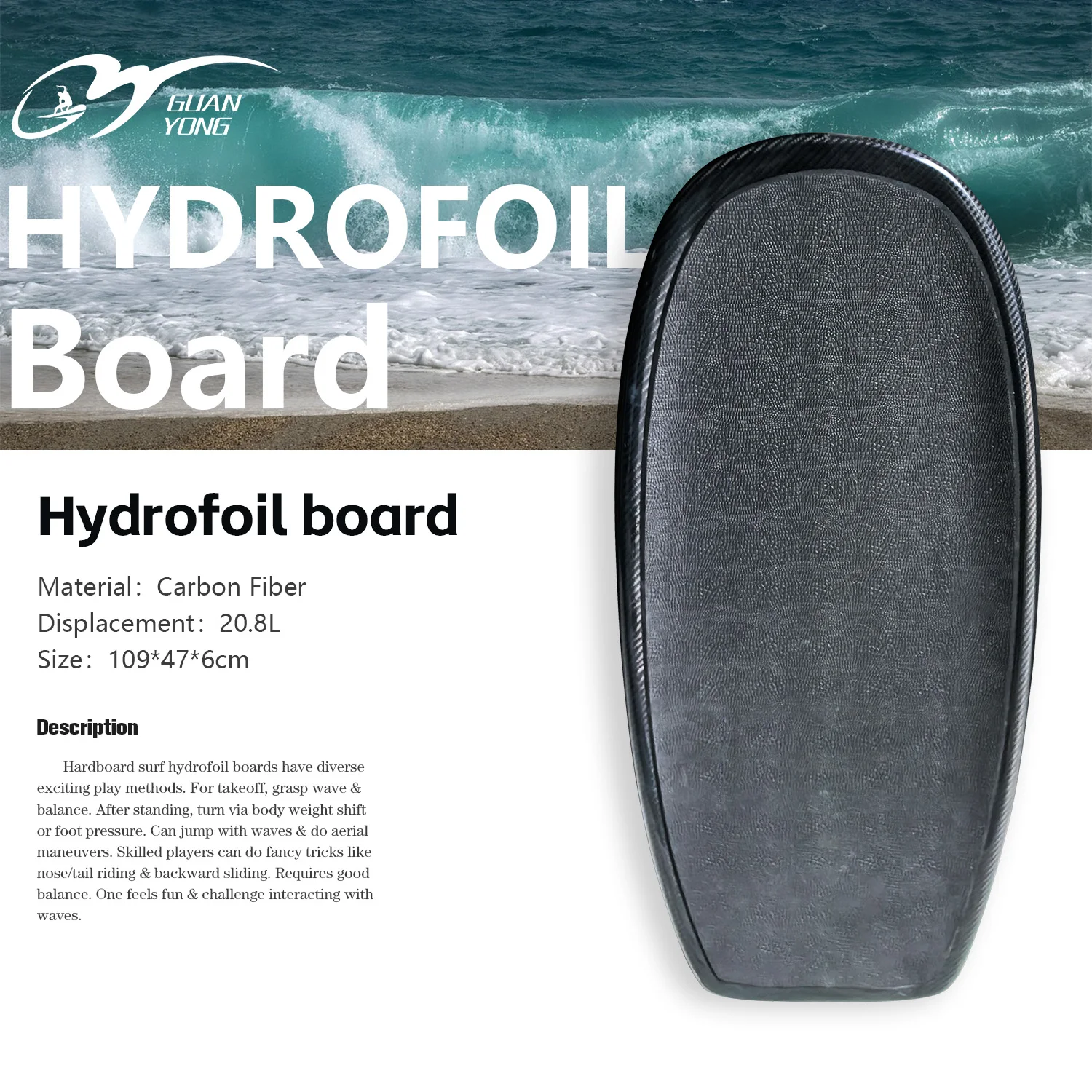 

High Quality 20.8L Hydrofoil Wingfoil Hard Surf Pumping Board Full 3K Carbon Fiber Surfboard Kiteboards Surfboard Water