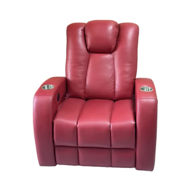 Modern Home Theater Recliner Sofa Set for Living Room Electric Leather with Massage Feature