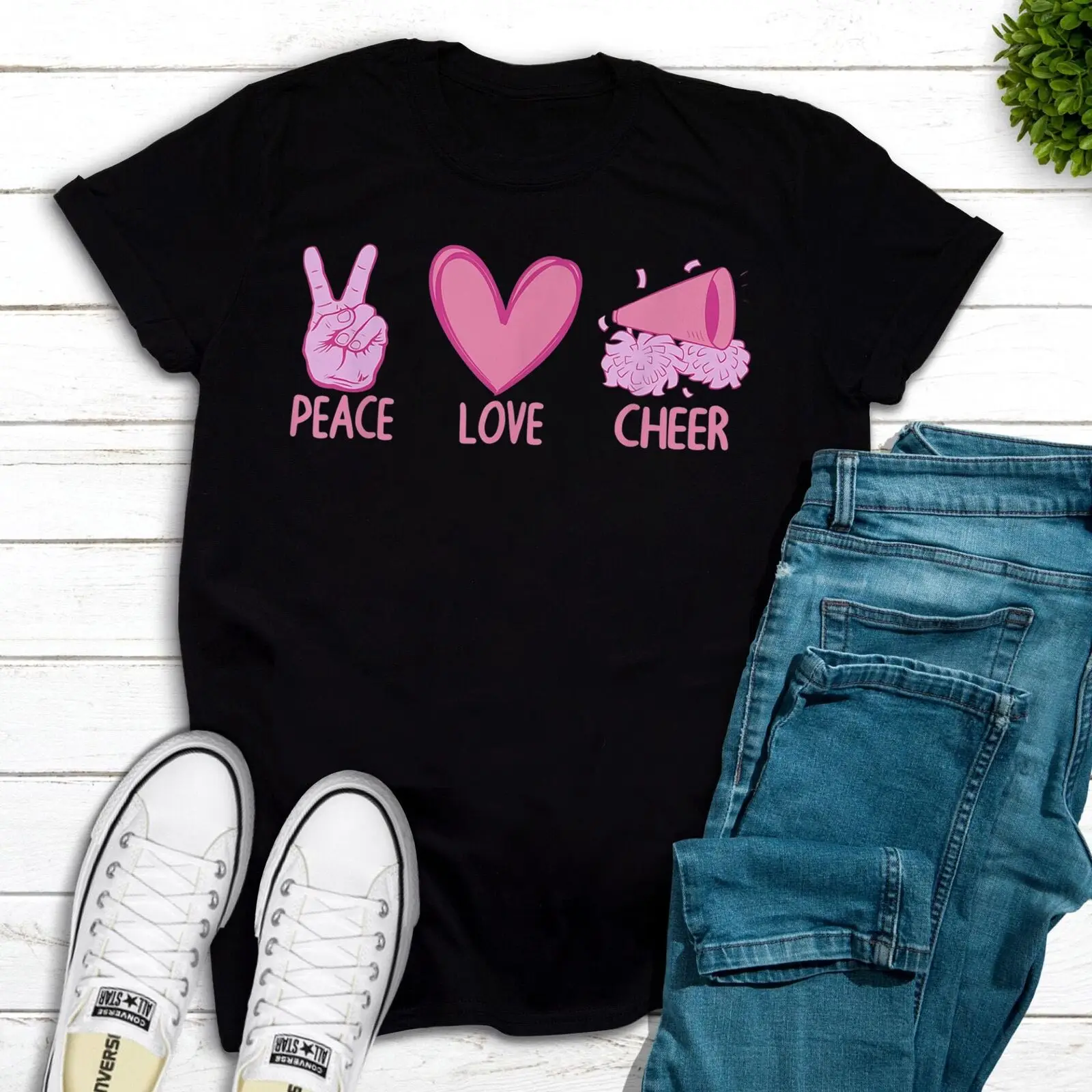 Cute Cheerleader Design For Women Girls Cheerleading Cheer T-Shirt