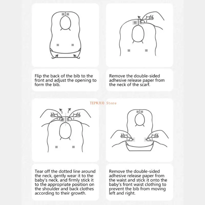 

U50F 10Pcs Newborn Drooling Apron Disposable Cotton Bib Burp Cloths Nursing Bib
