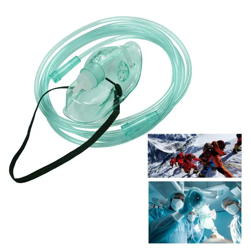 Прозрачная кислородная маска для взрослых с мягкой трубкой, регулируемым эластичным ремнем безопасности