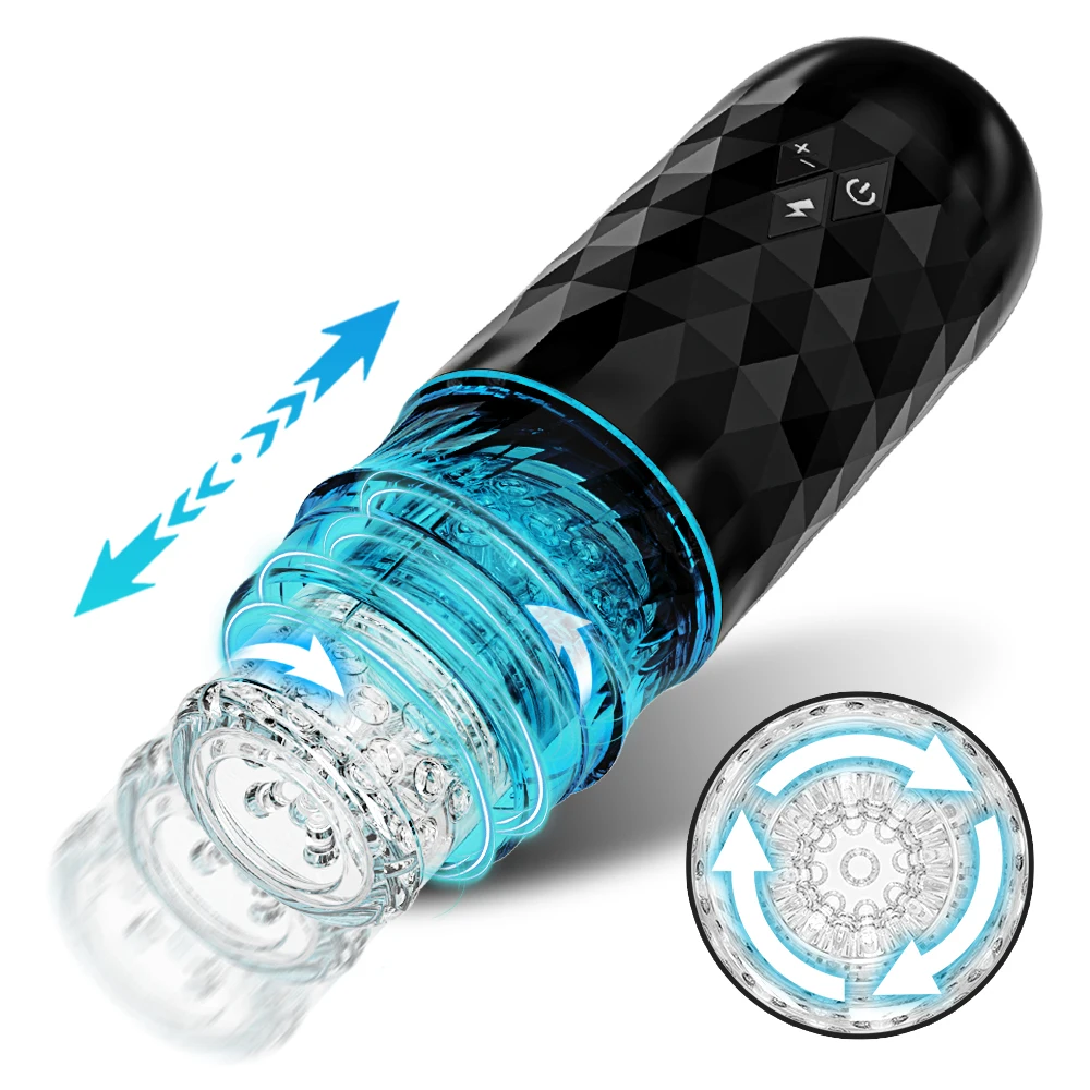 Automatic Rotating Telescopic Male Masturbator Penis Pump Thrusting Rotation Sex Machine Stroker Pocket Pussy Sex Toys for Men