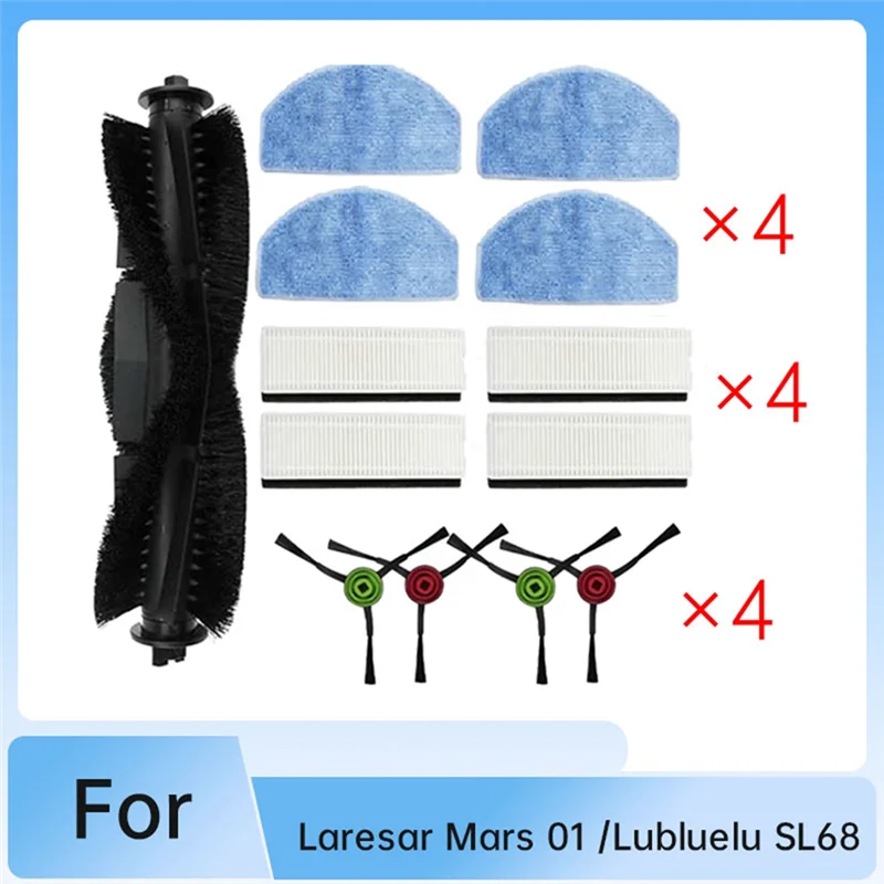 

B51CNEW! 13 шт. для пылесоса Laresar Mars 01 / Lubluelu SL68: сменные запчасти, основная и боковые щетки, насадка для влажной уборки, фильтр