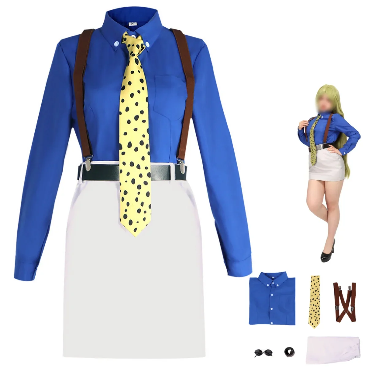 Anime Jujutsu Kaisen Nanami Kento Cosplay Costume Female Shirt Slim Fit Skirt with Tie Woman Sexy Halloween Carnival Suit