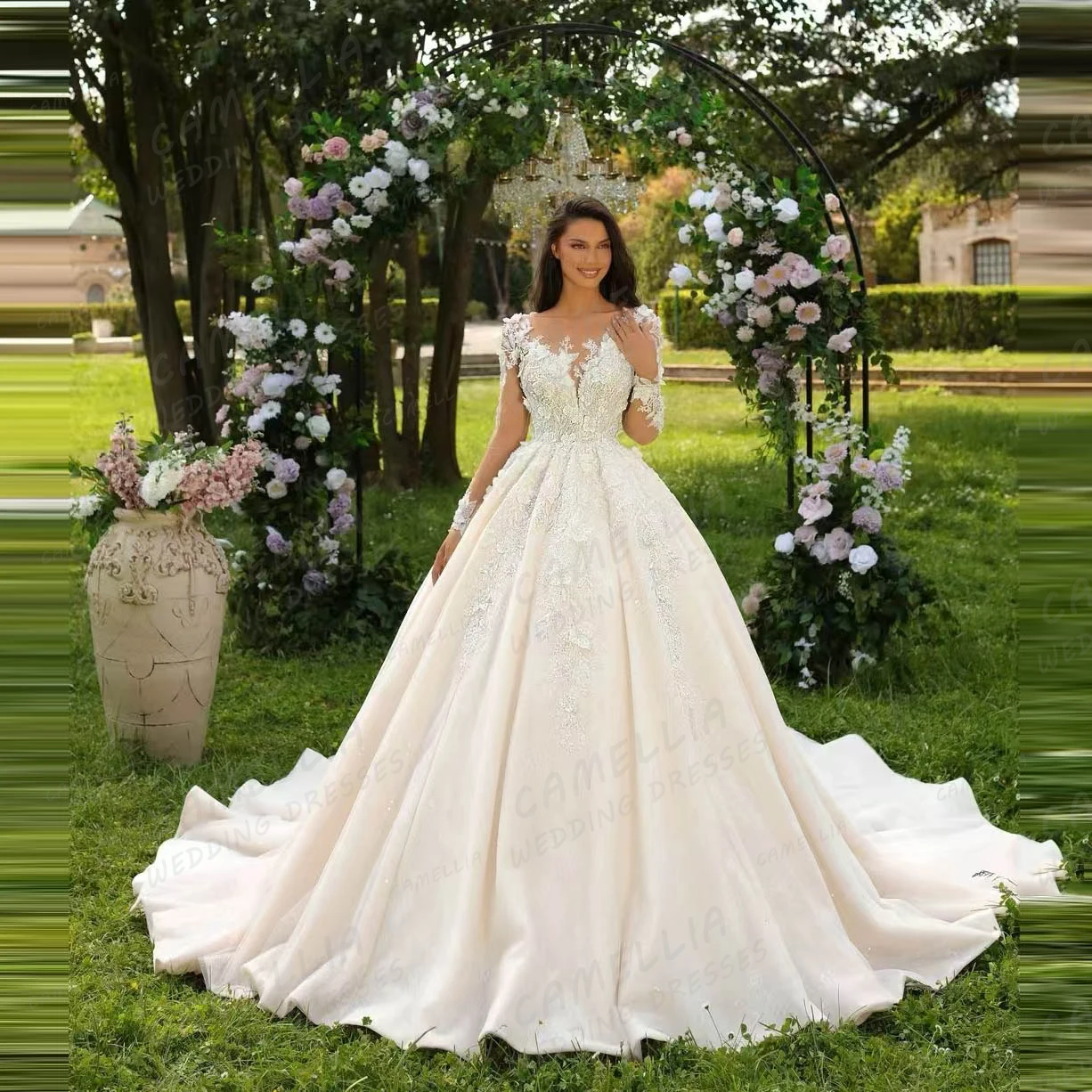 

Boho Luxury 2025 Wedding Dresses Women's A Line Lace Appliques Long Sleeve Bridal Gowns Vestidos De Novia Customized فساتين سهرة