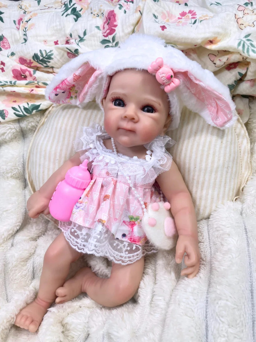 13 Inch All silicone Reborn Baby Doll Bettie Solid Silicone Flexible Elastic Super Soft Cute Lifelike Doll Birthday Gift