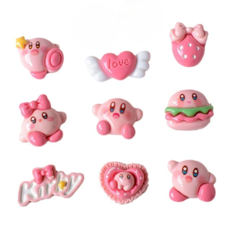 MINISO Clear Kirby Charm Scarpe Accessori Scarpe da giardino Zoccoli in legno Sandali Decorazione fai da te Ragazze Donne Regali per feste di compleanno