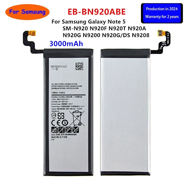 

Brand New EB-BN920ABE 3000mAh Battery for Samsung Galaxy Note 5 SM-N920 N920F N920T/A N920G N9200 N920G/DS N9208