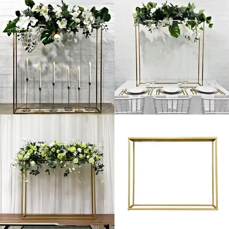Gold Metal Flower Stand Floor Vase Wedding Table Ornament Christmas Event Party Decoration