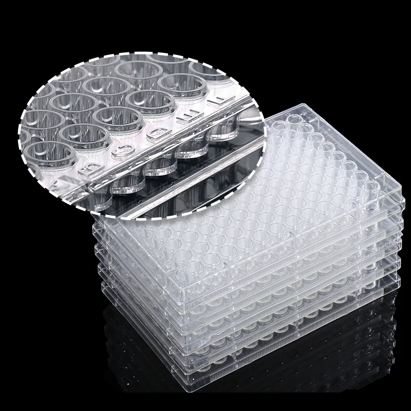 96-Loch-ELISA-Platte für Laborgeräte, Kulturplatte, Werkzeug für die Gewebekultur, aus Polystyrol, zerlegbar, steriles Verpacken, 5 Stück/Packung – Detail 2
