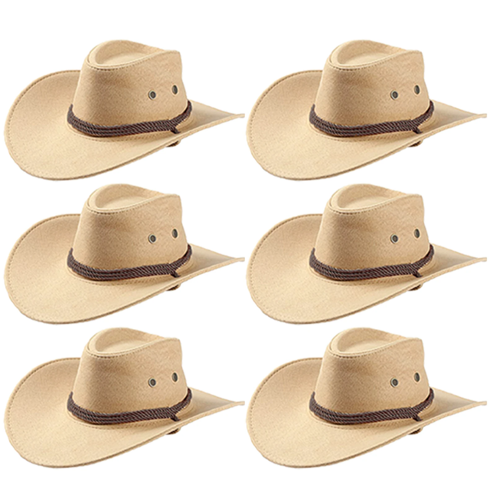 6-24 Set Cowboyhoeden voor mannen en vrouwen, cowboyhoed voor vrijgezellenfeest, cowboyhoeden met bandana's voor bruidsdouche
