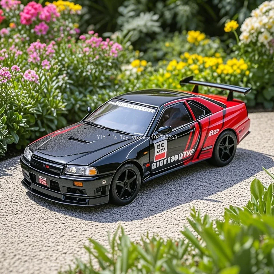 

1:32 Nissan Skyline GTR R34, миниатюрный игрушечный автомобиль из сплава, литой под давлением металлический автомобиль, коллекция моделей быстрых и веселых людей, подарок 30